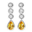 Citrine Sterling Silver Drop Earrings