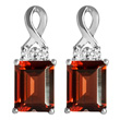 Garnet & White Topaz Earrings