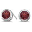 Garnet Stud Earrings in Gold