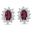 Rhodolite Garnet & Diamond Earrings