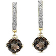 Smoky Quartz Diamond Earrings